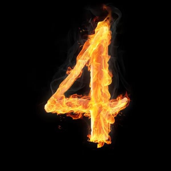 Numbers and symbols on fire — Stock Photo, Image