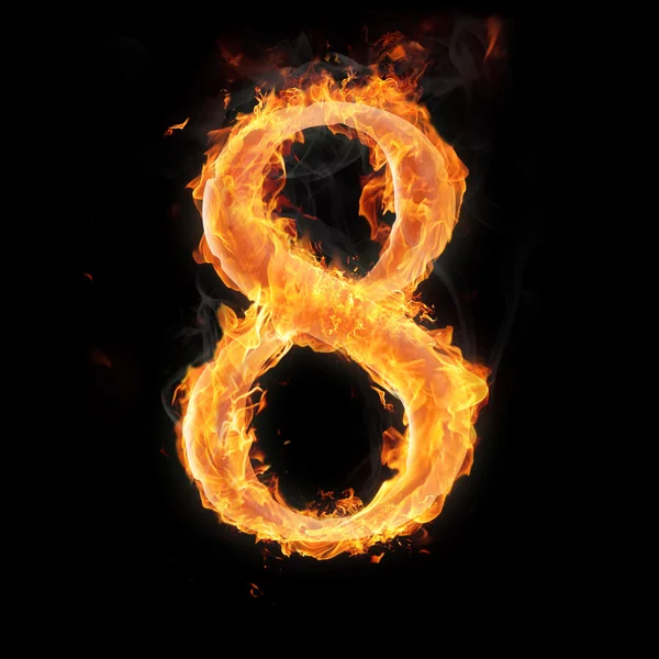 Numbers and symbols on fire — Stock Photo, Image