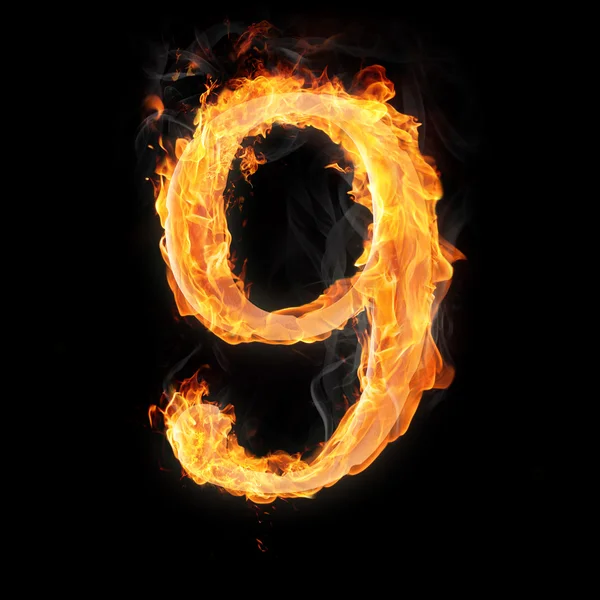 Numbers and symbols on fire — Stock Photo, Image