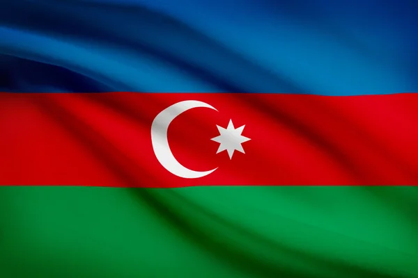 Series of ruffled flags. Azerbaijan. — Stock Photo, Image
