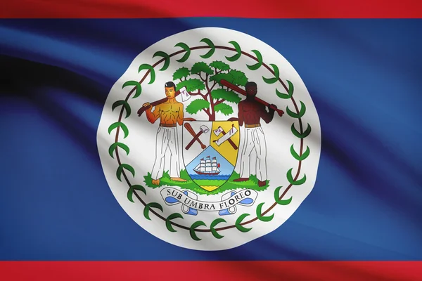 Serie von gekräuselte Flags. Belize. — Stockfoto