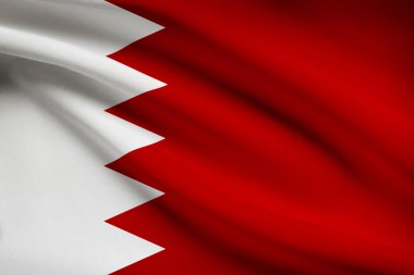 fırfır yakalı bayrakları dizi. Bahreyn.