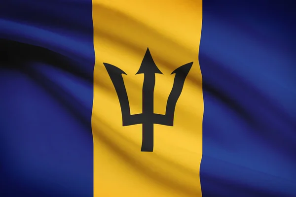 Series of ruffled flags. Barbados. — Stock Photo, Image