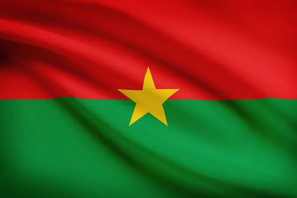 Series of ruffled flags. Burkina Faso. — Stock Photo, Image