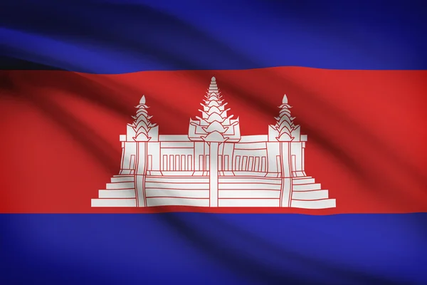 Series of ruffled flags. Cambodia. — Stock Photo, Image