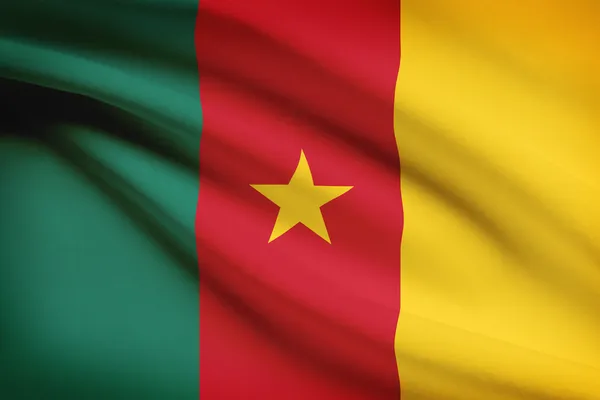 Series of ruffled flags. Cameroon. — Stock Photo, Image