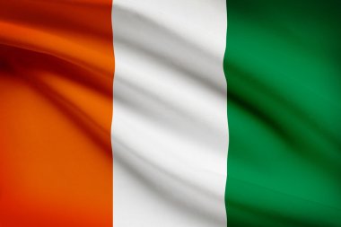 fırfır yakalı bayrakları dizi. Fildişi Sahilleri Cumhuriyeti. cote d ivoire.