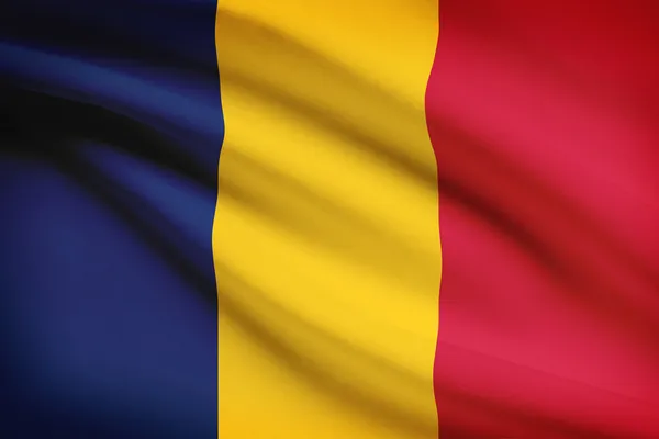 Series of ruffled flags. Republic of Chad. — Stock Photo, Image