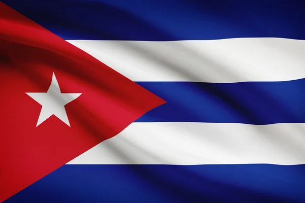 Fırfır yakalı bayrakları dizi. Küba Cumhuriyeti. — Stok fotoğraf