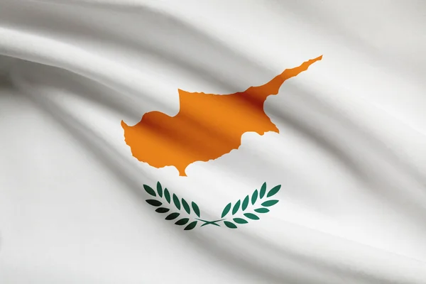 Серія гофровані прапори. Республіка Кіпр. — стокове фото