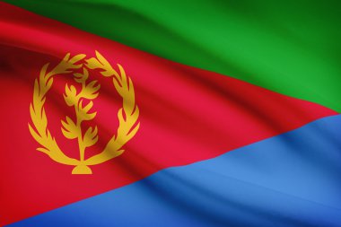 fırfır yakalı bayrakları dizi. Eritre devlet.
