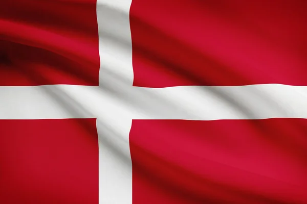 Серія гофровані прапори. Королівство Данія. — стокове фото