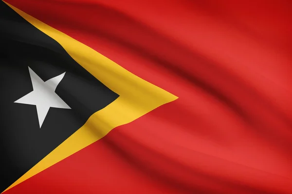 Series of ruffled flags. Democratic Republic of Timor-Leste. — Stock Photo, Image