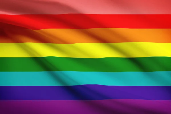 Серія гофровані прапори. Прапор ЛГБТ-спільноти. — стокове фото