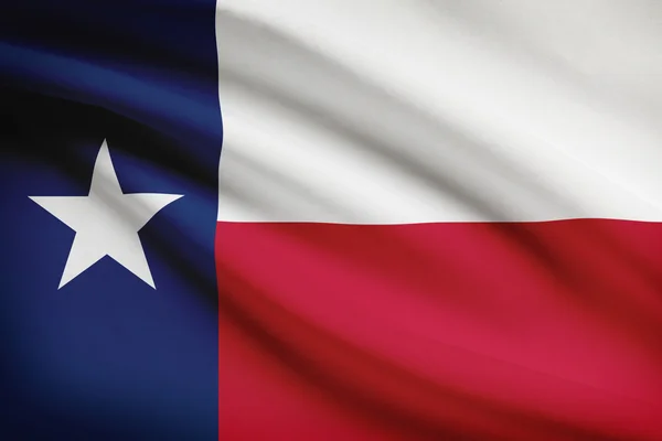 Series of ruffled flags. State of Texas. — Stock Photo, Image