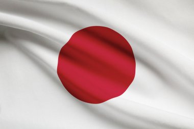Series of ruffled flags. Japan.