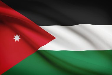 fırfır yakalı bayrakları dizi. Ürdün Haşimi Krallığı.
