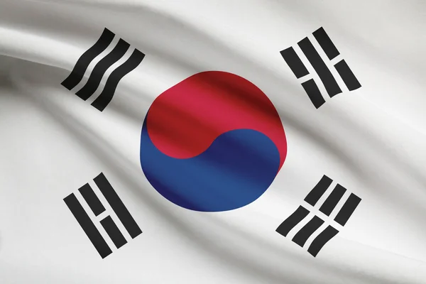 Series of ruffled flags. Republic of Korea. - Stock-foto