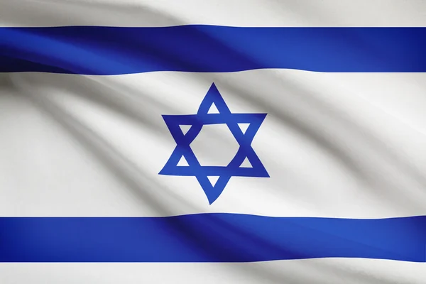 Series of ruffled flags. State of Israel. — Stock Photo, Image