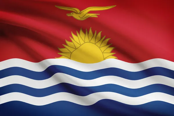 Series of ruffled flags. Republic of Kiribati. — Stock Photo, Image