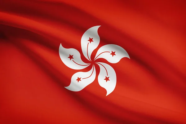 Series of ruffled flags. Hong Kong Special Administrative Region of the People's Republic of China. — Stock Photo, Image