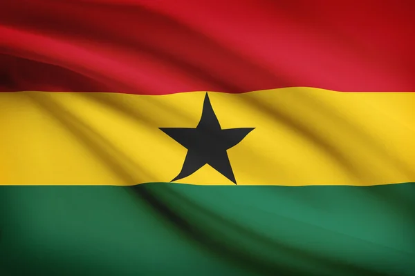 Series of ruffled flags. Republic of Ghana. — Stock Photo, Image