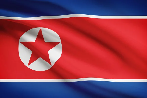 Series of ruffled flags. Democratic People's Republic of Korea. — Stock Photo, Image