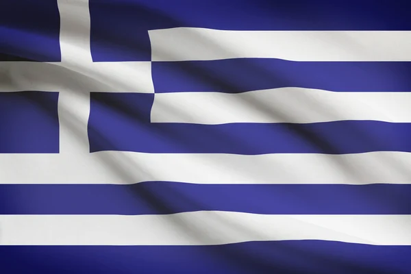 Series of ruffled flags. Hellenic Republic. Greece. — Stock Photo, Image