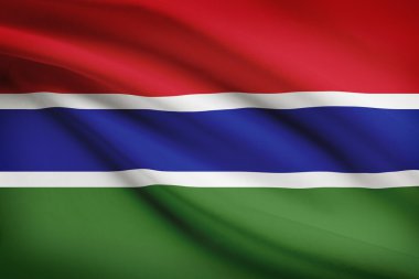 fırfır yakalı bayrakları dizi. Gambiya Cumhuriyeti.