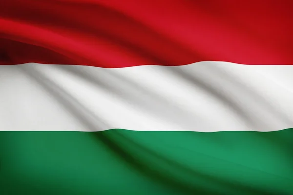 Serie von gekräuselte Flags. Ungarn. — Stockfoto