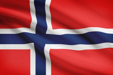 fırfır yakalı bayrakları dizi. Norveç Krallığı.