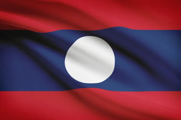 Serie von gekräuselte Flags. Demokratische Volksrepublik Laos. — Stockfoto