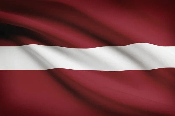 Aantal gegolfde vlaggen. Republiek Letland. — Stockfoto