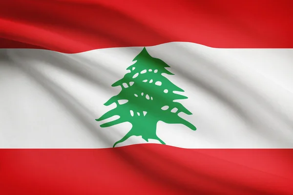 Series of ruffled flags. Lebanese Republic. — Stock Photo, Image