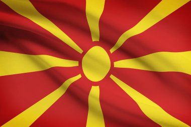 fırfır yakalı bayrakları dizi. Makedonya Cumhuriyeti.
