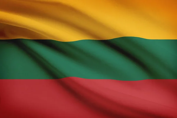 Serie von gekräuselte Flags. Republik Litauen. — Stockfoto