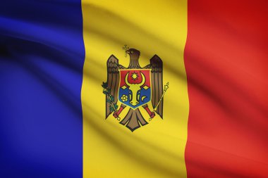 fırfır yakalı bayrakları dizi. moldova Cumhuriyeti.