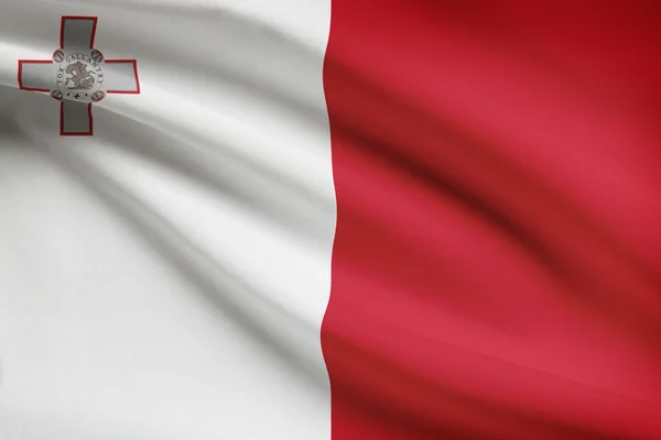 Series of ruffled flags. Republic of Malta. — Stock Photo, Image