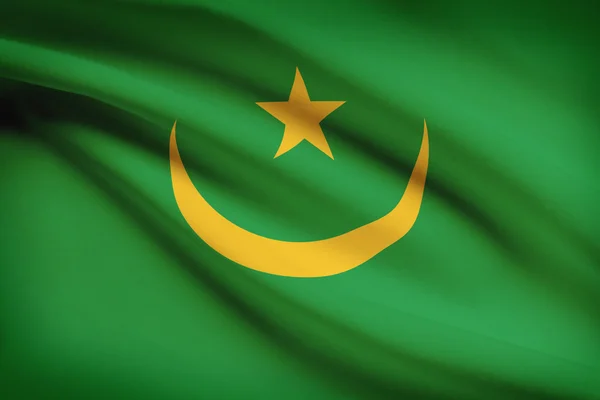 Serie di bandiere arruffati. Repubblica islamica di mauritania. — Foto Stock