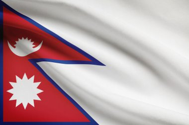 fırfır yakalı bayrakları dizi. nepal Demokratik Cumhuriyeti.