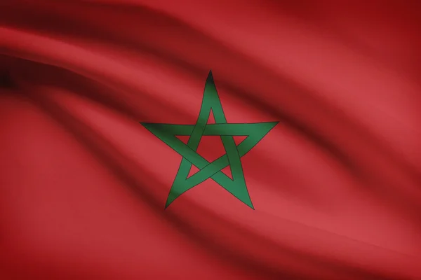Series of ruffled flags. Kingdom of Morocco. — Stock Photo, Image