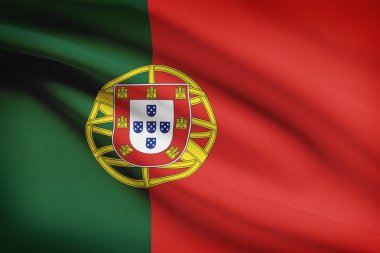 Series of ruffled flags. Portuguese Republic. clipart