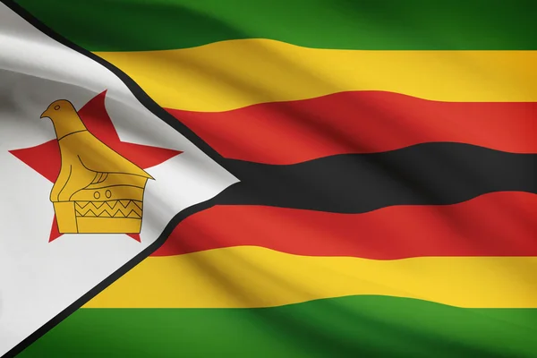 Serie de banderas con volantes. República de Zimbabue. —  Fotos de Stock