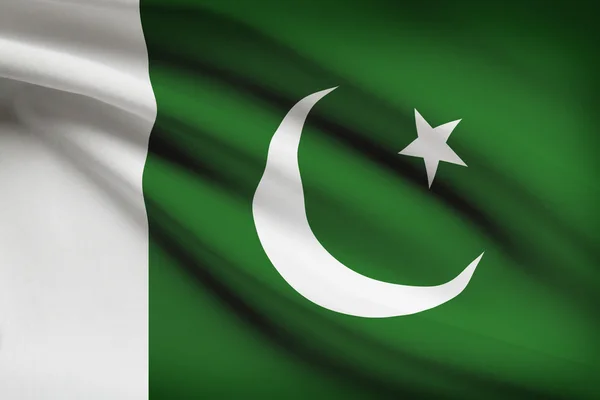 Series of ruffled flags. Islamic Republic of Pakistan. — Stock Photo, Image