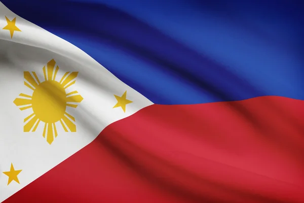 Series of ruffled flags. Republic of the Philippines. — Stock Photo, Image