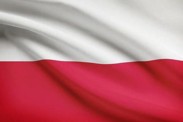 Serie di bandiere arruffati. Repubblica di Polonia. — Foto Stock