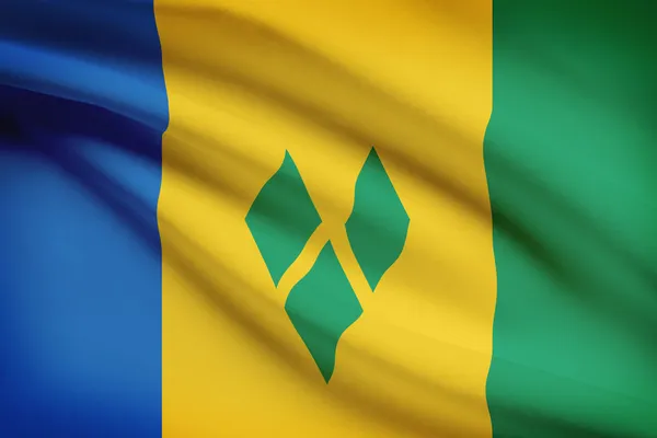 Fırfır yakalı bayrakları dizi. Saint vincent ve Grenadinler. — Stok fotoğraf