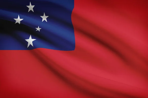 Series of ruffled flags. Independent State of Samoa. — Stock Photo, Image