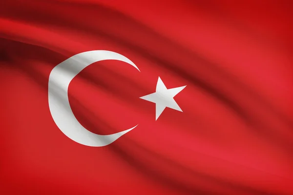 Serie di bandiere arruffati. Repubblica di Turchia. — Foto Stock
