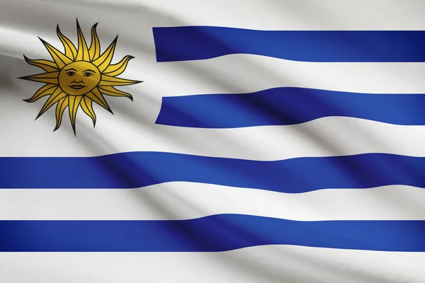 Series of ruffled flags. Oriental Republic of Uruguay. — Stock Photo, Image